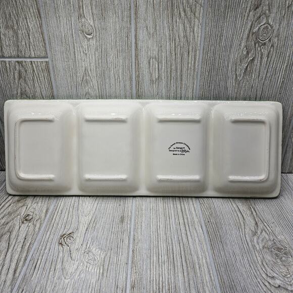 Sango The Sweet Shoppe Christmas 4 Part Relish Tray Divided Dish Sue Zipkin 3041 - Picture 6 of 7